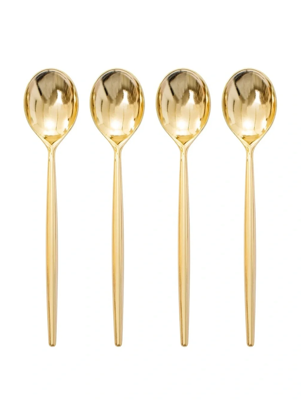 90 Pcs Gold Plastic Spoons – Heavy Duty Disposable Silverware